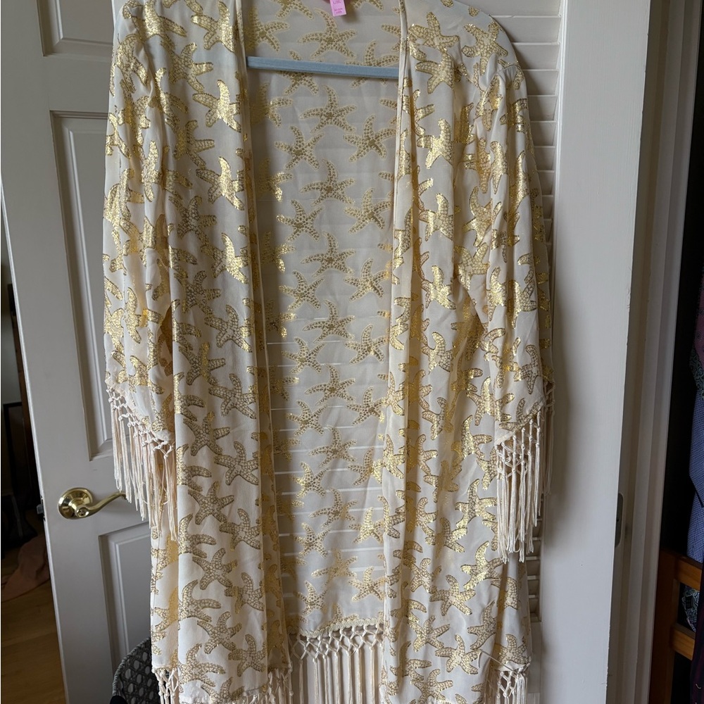 Lilly Pulitzer Gold Starfish Kimono/Shawl